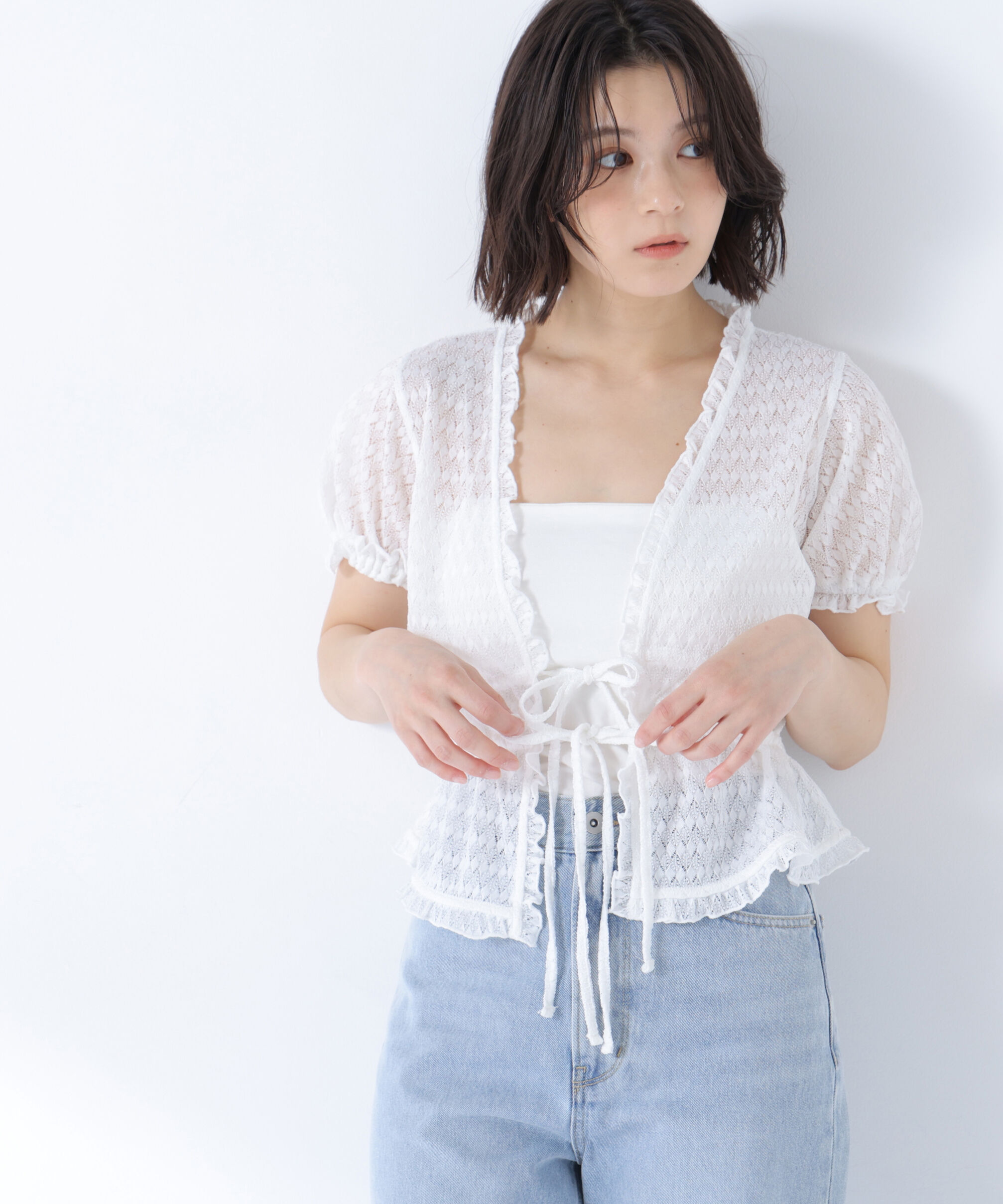  「クロシェカットカーディガン」|Tシャツ・カットソー|オフホワイト1