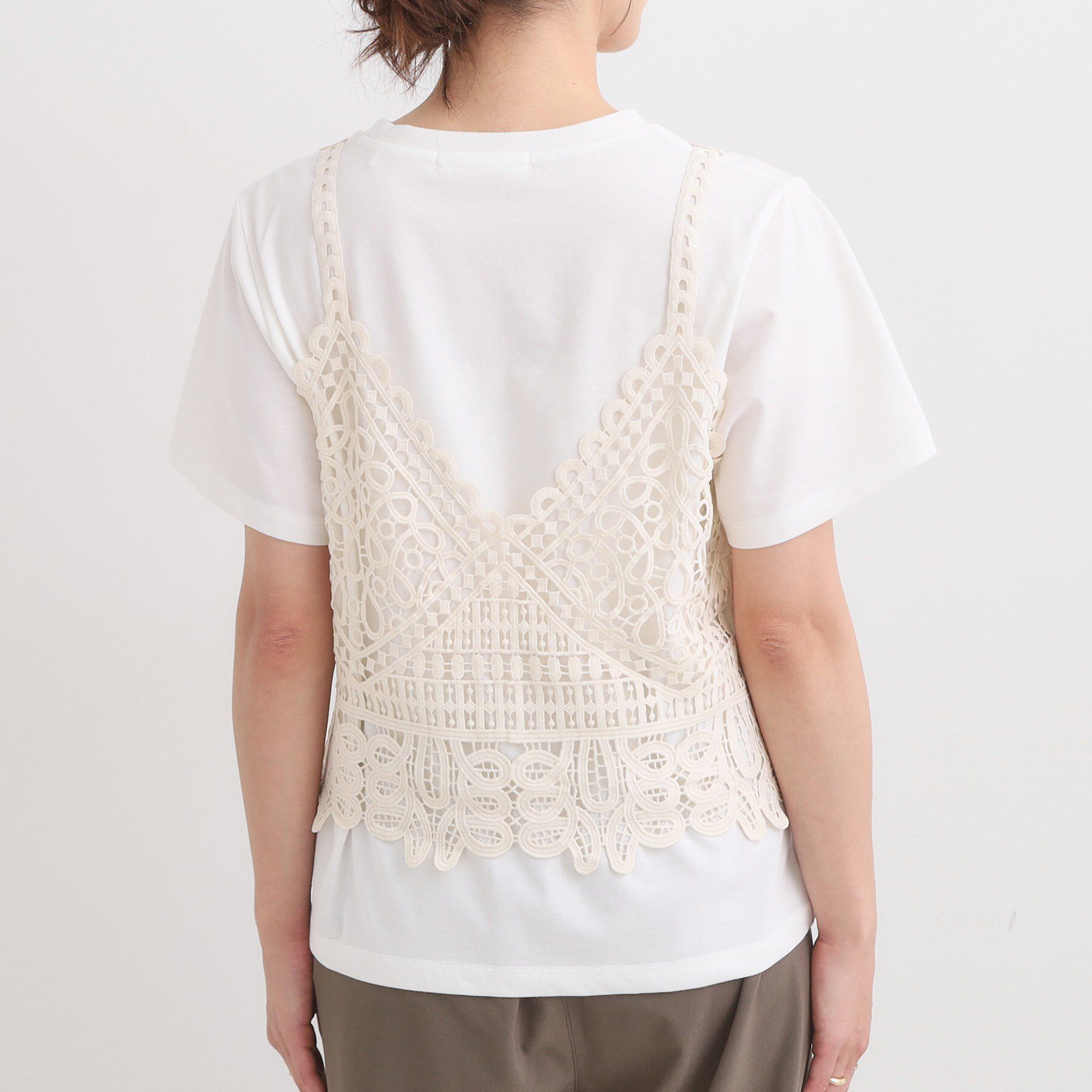 SHOO･LA･RUE「【2点セット/ひんやり】レースビスチェ＋Tシャツ」|その他|