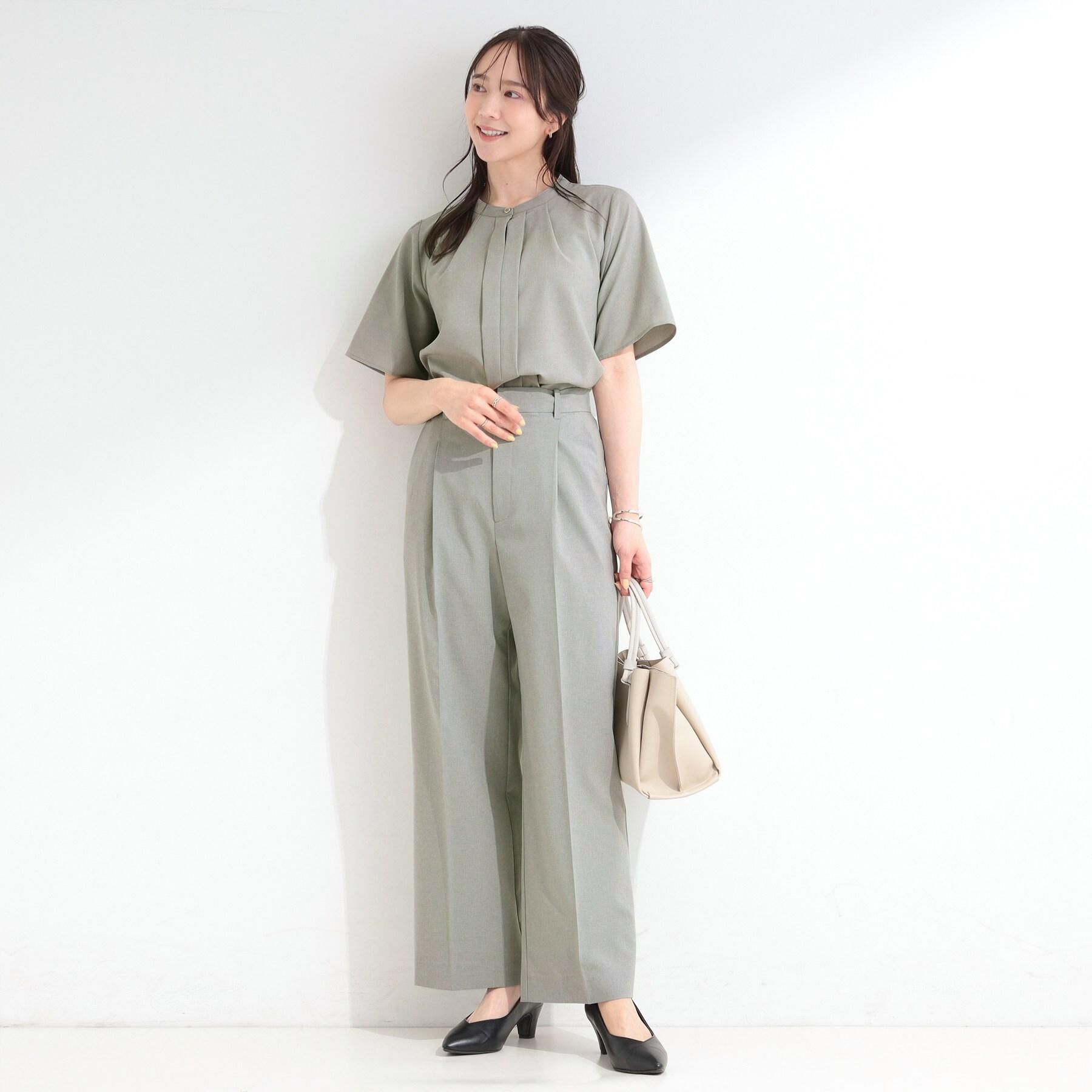 SHOO･LA･RUE「【セットアップ可/洗濯後しわになりにくい/UV/給水速乾/S-LL】シンプルに美しく ひんやりタック」|その他|