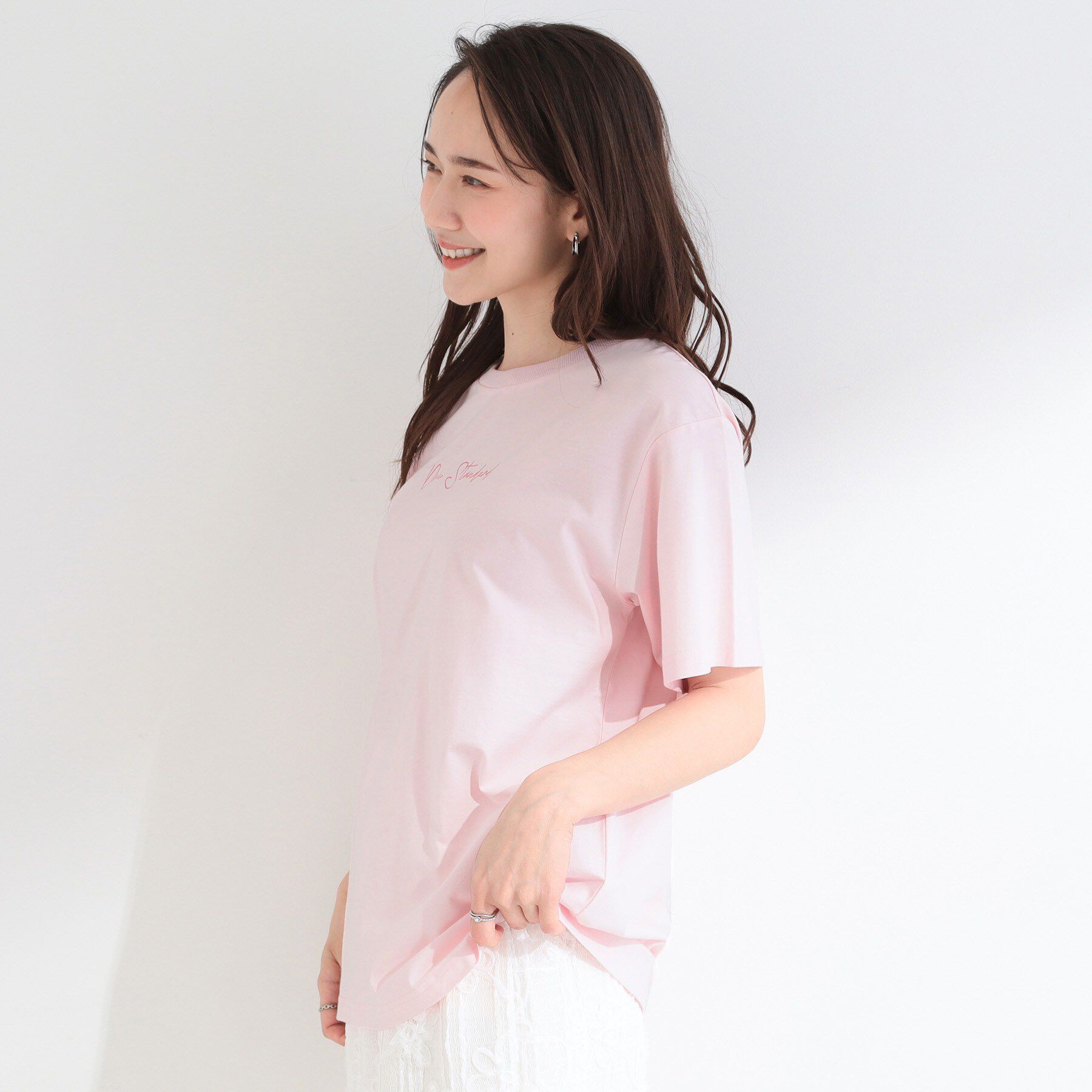 SHOO･LA･RUE「【洗濯機可/S-LL】サラサラ感がここちいい 大人のひんやりプリントTシャツ」|Tシャツ・カットソー|
