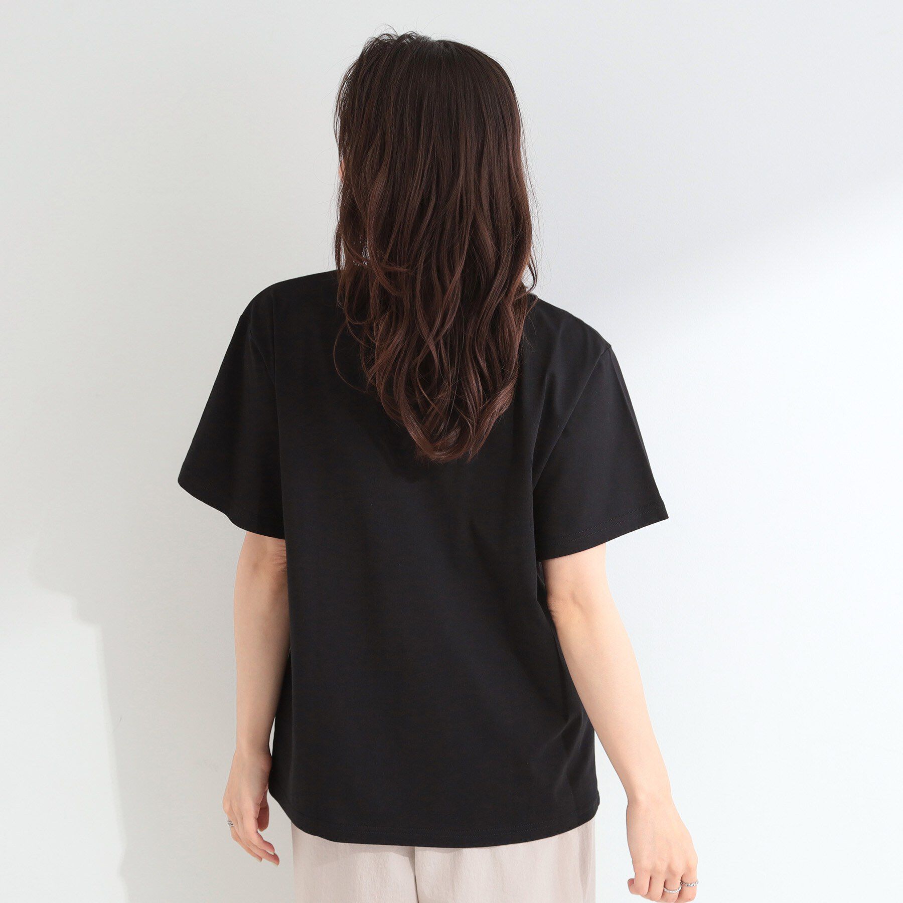 SHOO･LA･RUE「【洗濯機可/S-LL】サラサラ感がここちいい 大人のひんやりプリントTシャツ」|Tシャツ・カットソー|