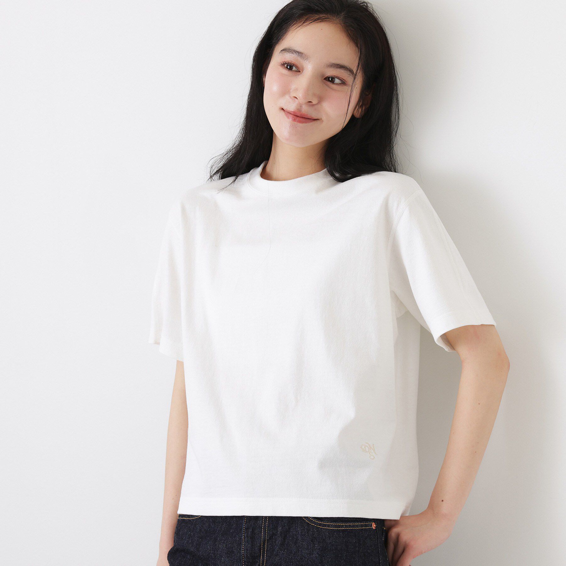 Dessin「【日本製】和歌山ラフィー天竺Tシャツ」|Tシャツ・カットソー|ホワイト(001)
