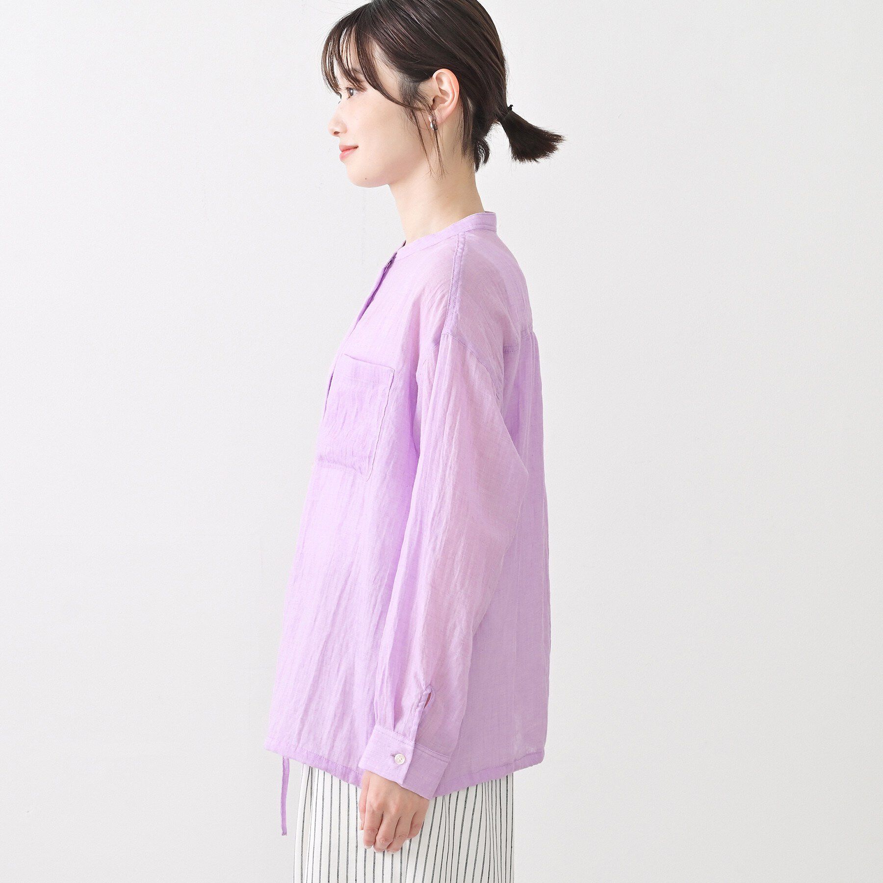 Dessin「【洗える】ドロストリングシアーシャツ」|シャツ・ブラウス|