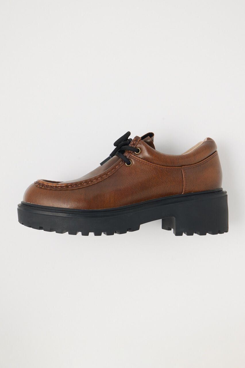 MOUSSY「CHUNK SOLE レースアップシューズ」|ローファー|BRN