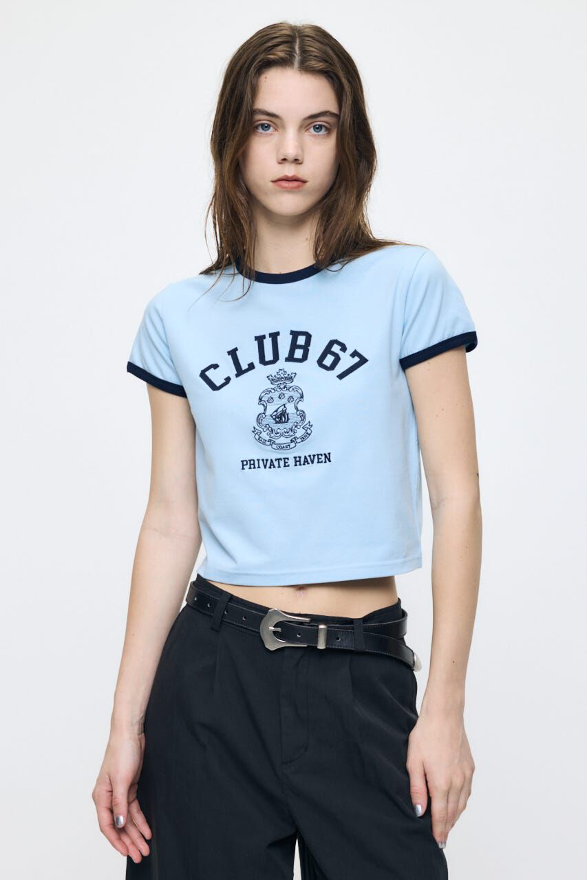 MOUSSY「CLUB 67 RINGER TEE」|Tシャツ・カットソー|L/BLU1