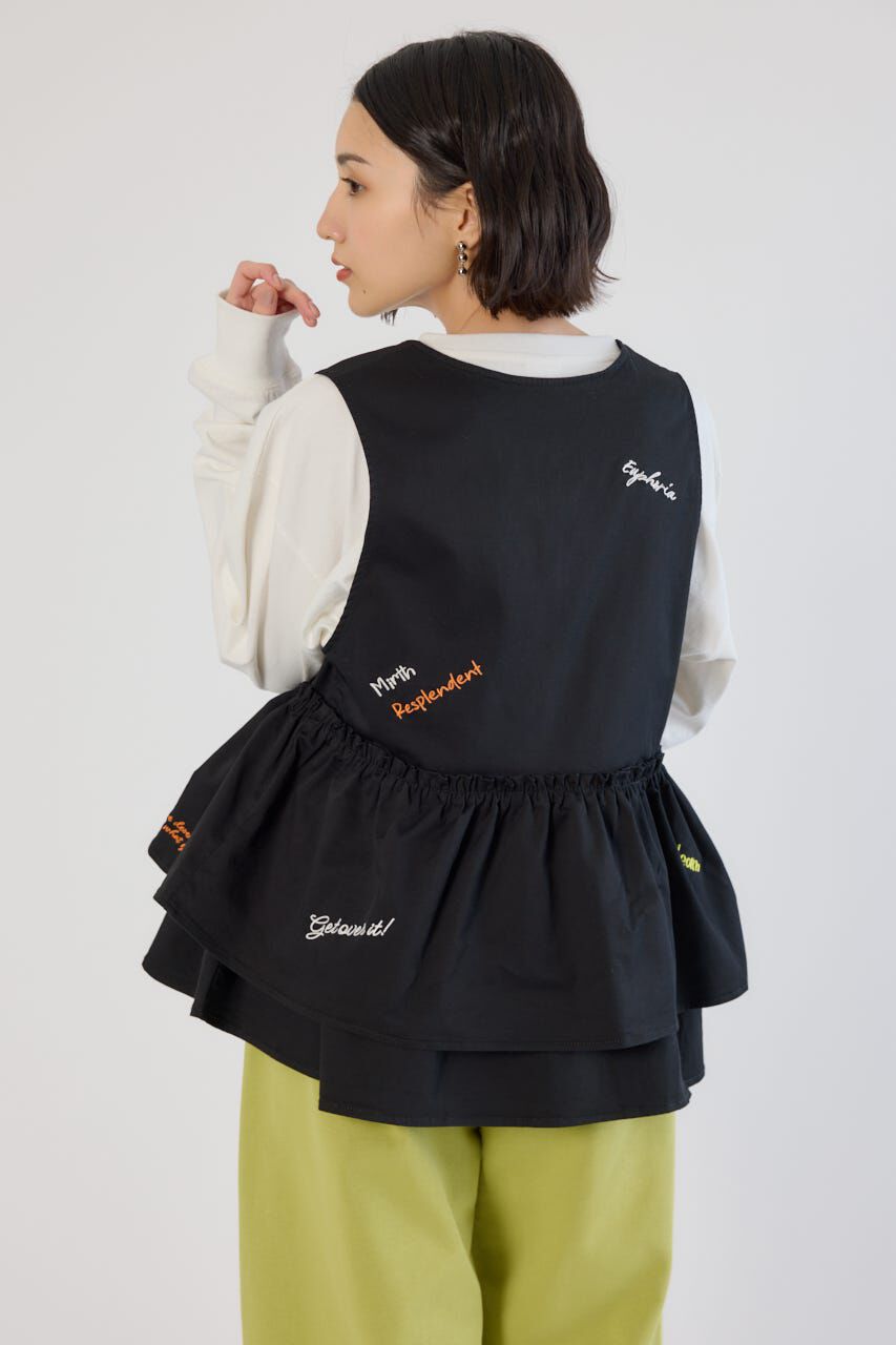 RODEO CROWNS「embroideryフロントジップベスト」|ダウンベスト・ベスト|