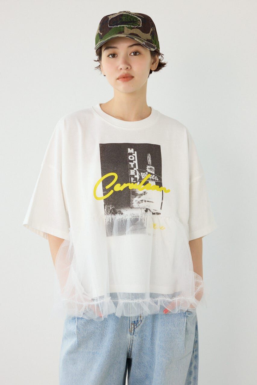 RODEO CROWNS「チュールドッキングトップス」|Tシャツ・カットソー|O/WHT1