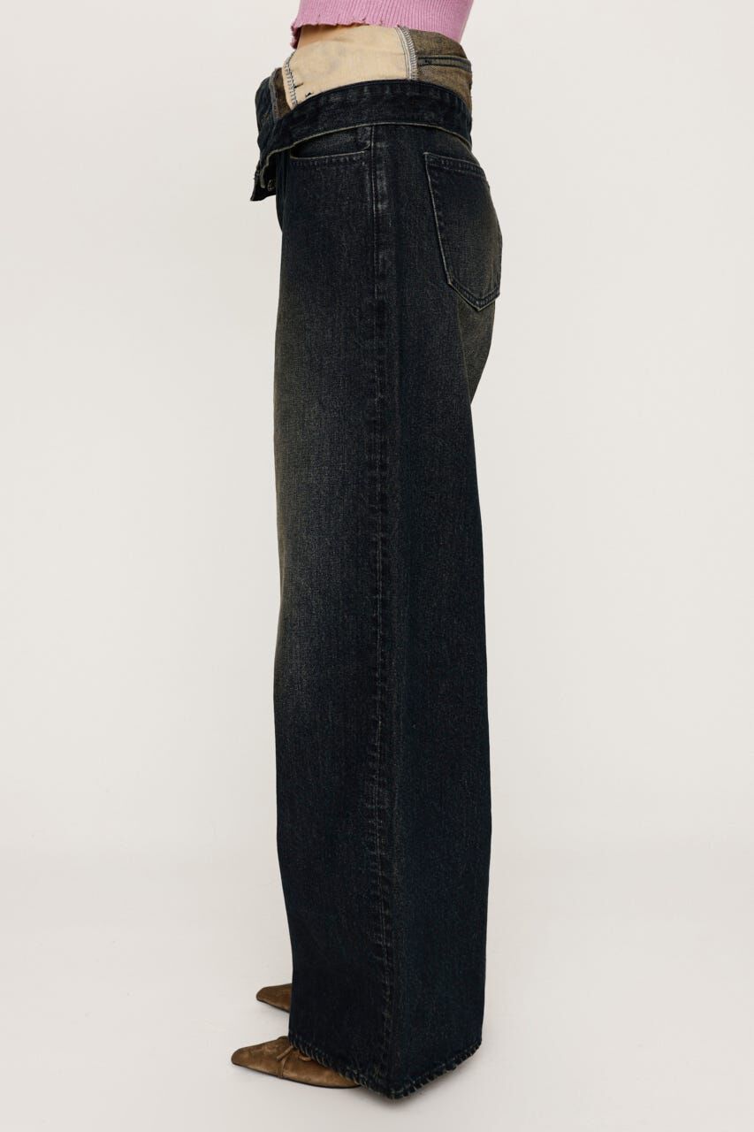 SLY「LAYERED STRAIGHT DENIM パンツ」|デニム|