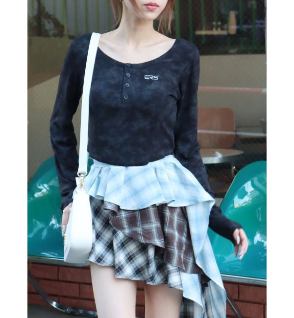 EVRIS「ワンポイントヘンリーネックトップス」|Tシャツ・カットソー|