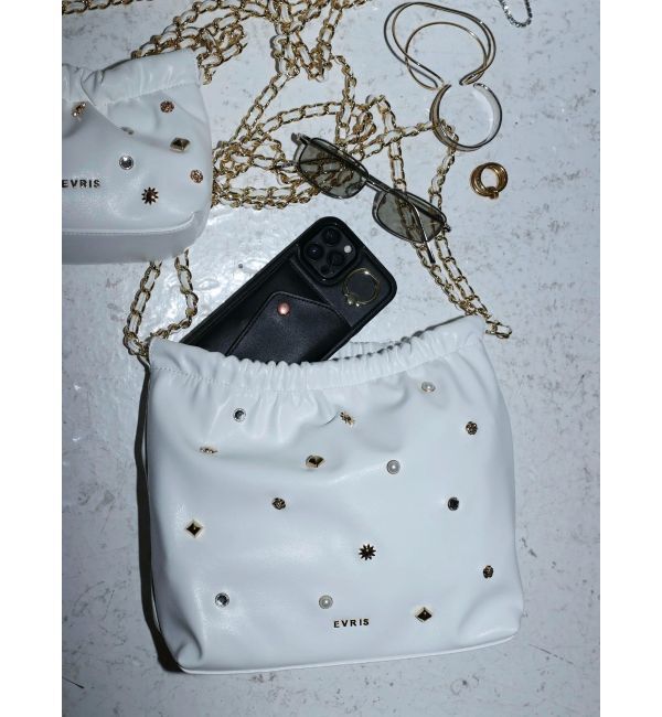 EVRIS「スタッズチェーンBIGショルダーBAG」|ショルダー・メッセンジャー|