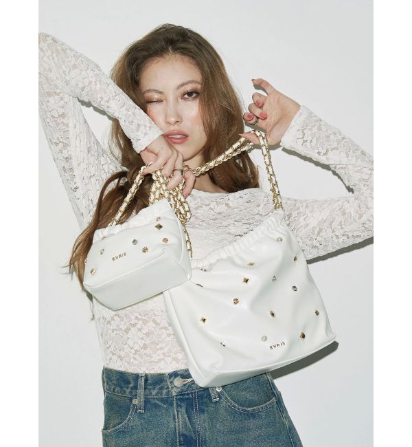 EVRIS「スタッズチェーンBIGショルダーBAG」|ショルダー・メッセンジャー|