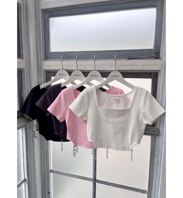 EVRIS「サイドビジューチェーントップス」|Tシャツ・カットソー|