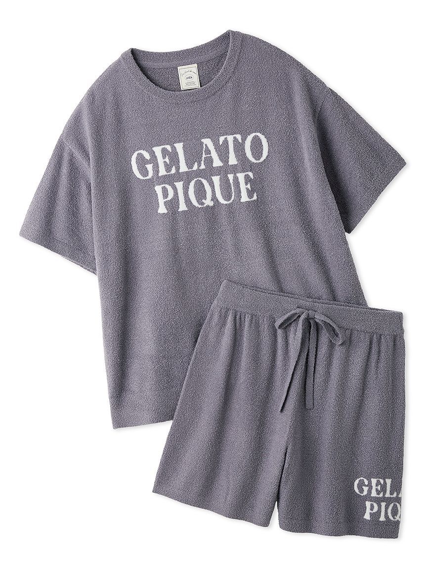 gelato pique「スムーズィーロゴジャガードプルオーバー&ショートパンツセット」|ルームウェア|NVY