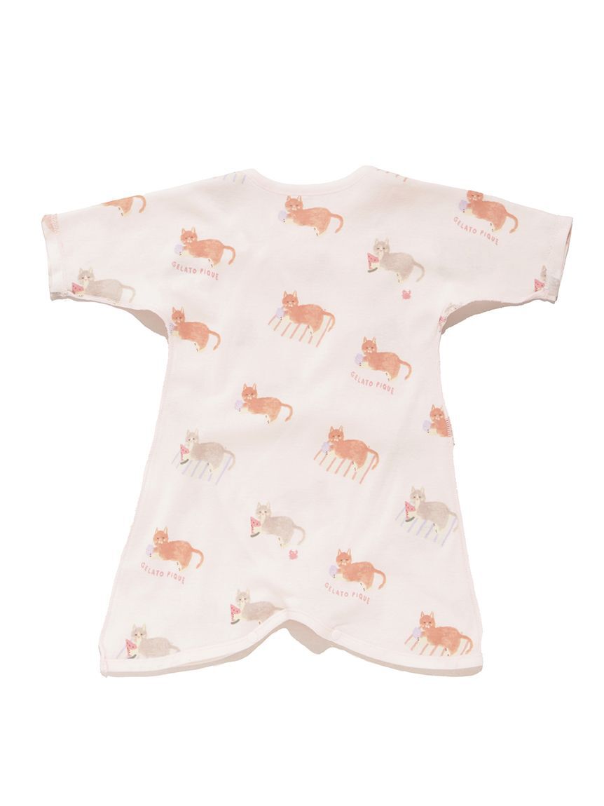 GELATO PIQUE KIDS & BABY「【新生児】シーサイドキャット柄コンビ肌着」|ロンパース|
