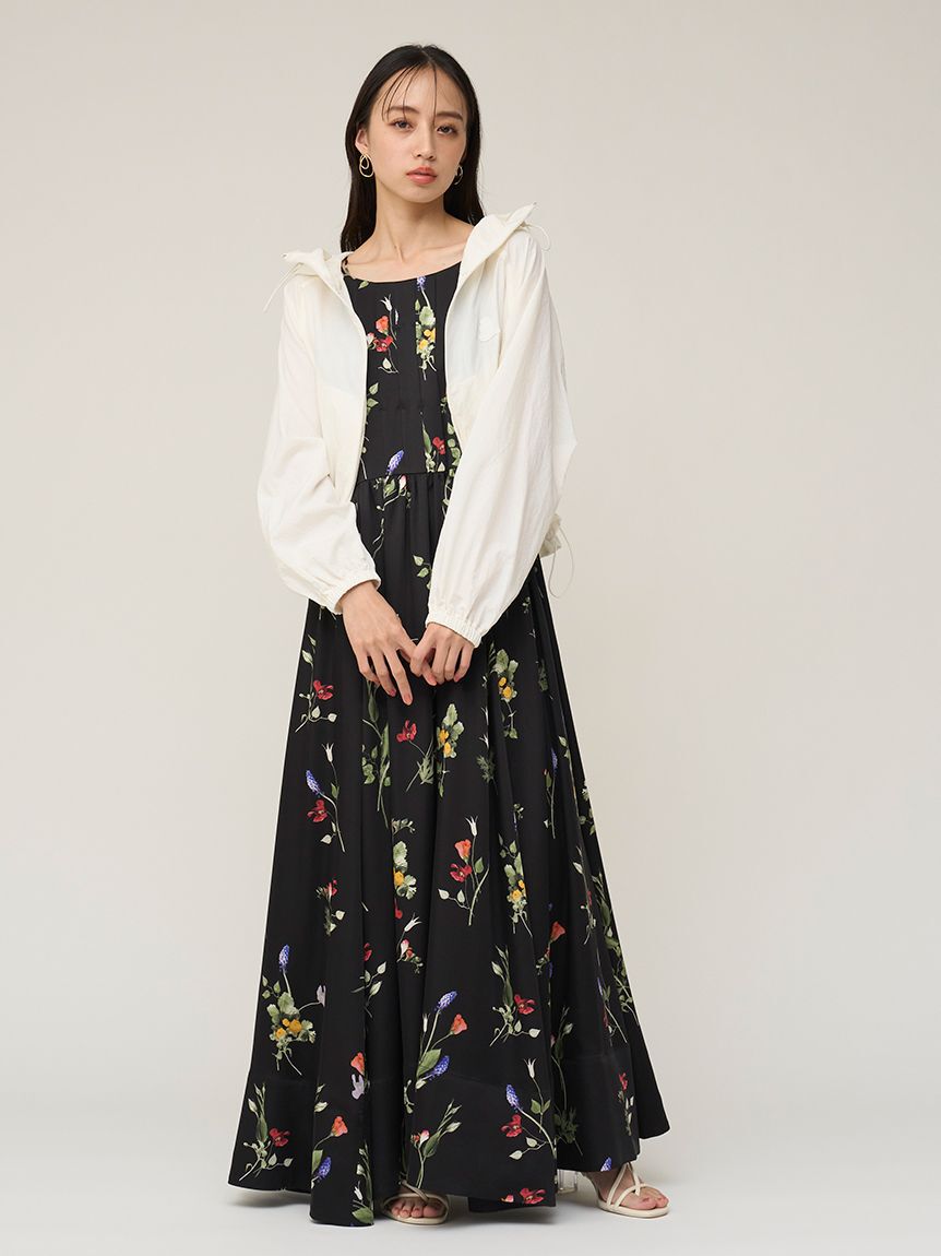 SNIDEL「【WEB限定00サイズあり】ボタニカルパターンキャミワンピース」|ワンピース|