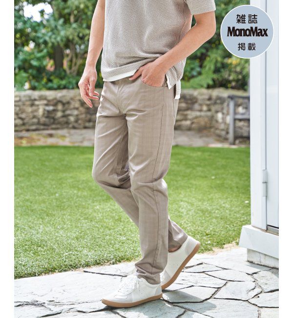 ikka「【雑誌MonoMax5月号掲載】接触冷感チェック5ポケットパンツ「小泉孝太郎さん着用モデル」」|スラックス|