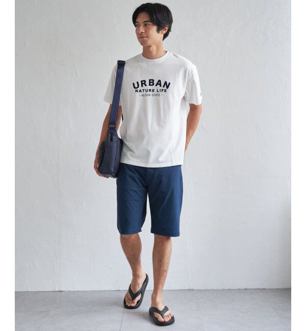 ikka「URBAN NATURE LIFE アーバンネイチャーライフ 鹿の子フロッキープリントTシャツ」|Tシャツ・カットソー|