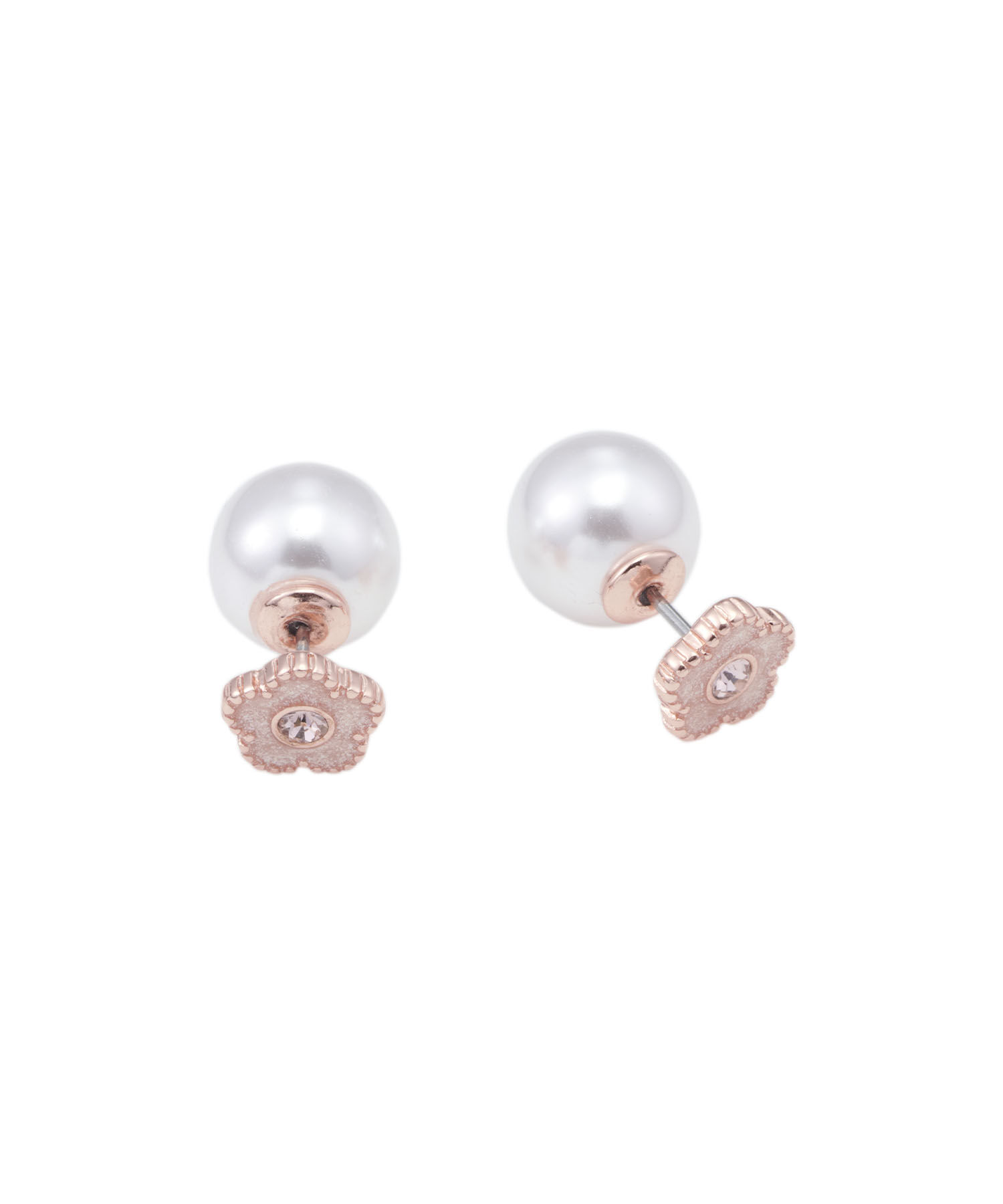 MARY QUANT「ラメエポビジューデイジー ピアス」|ピアス|ピンクゴールド