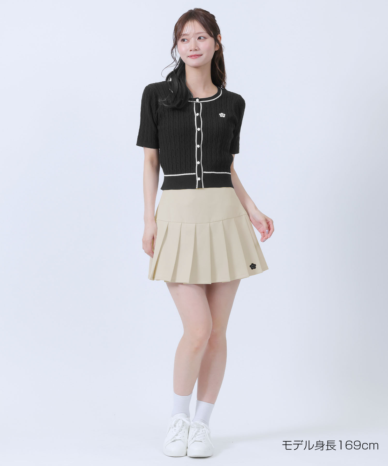 MARY QUANT「デイジーワンポイントケーブル カーディガン」|ニット・セーター|