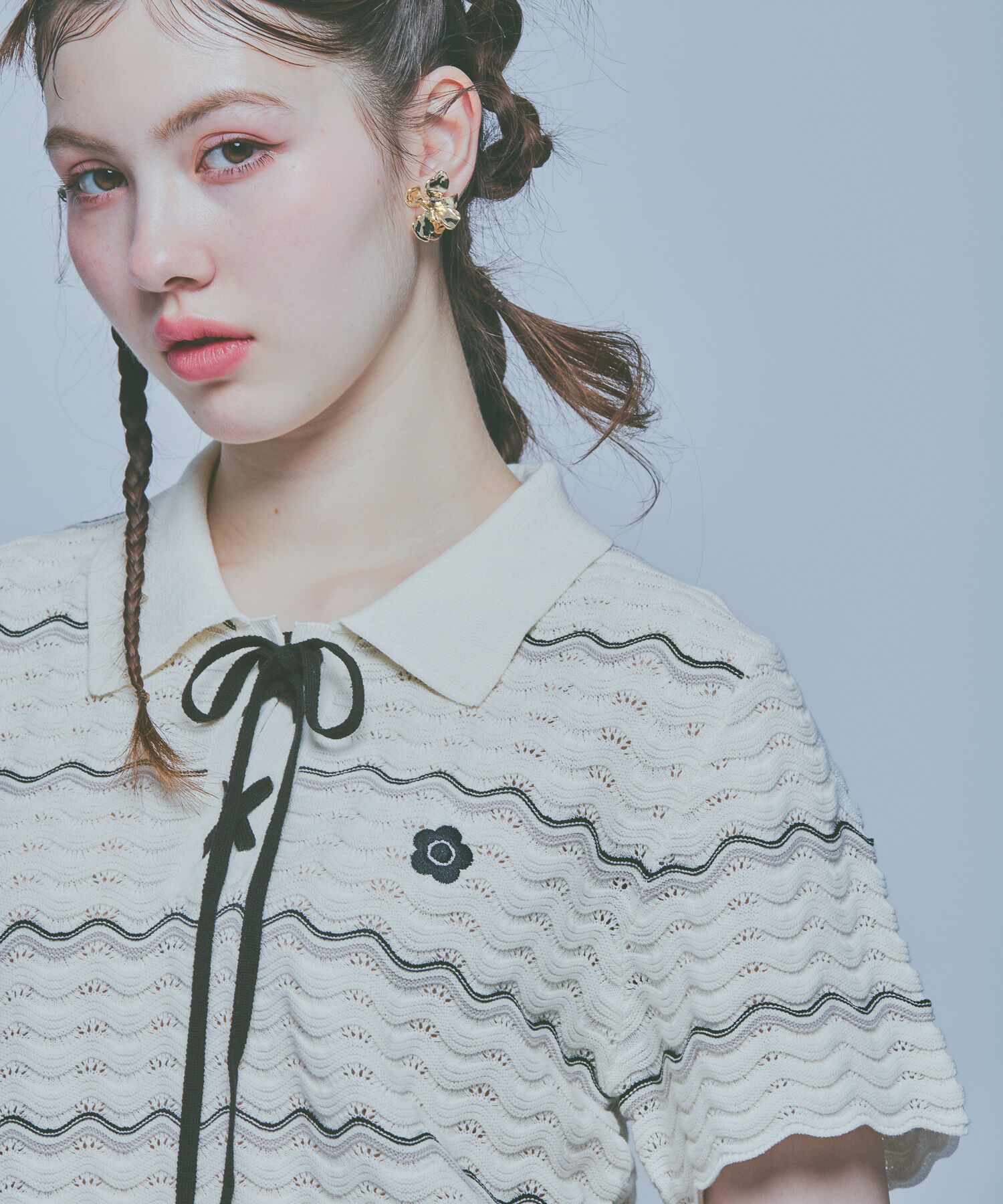 MARY QUANT「ウェーブニット プルオーバー」|ニット・セーター|アイボリー