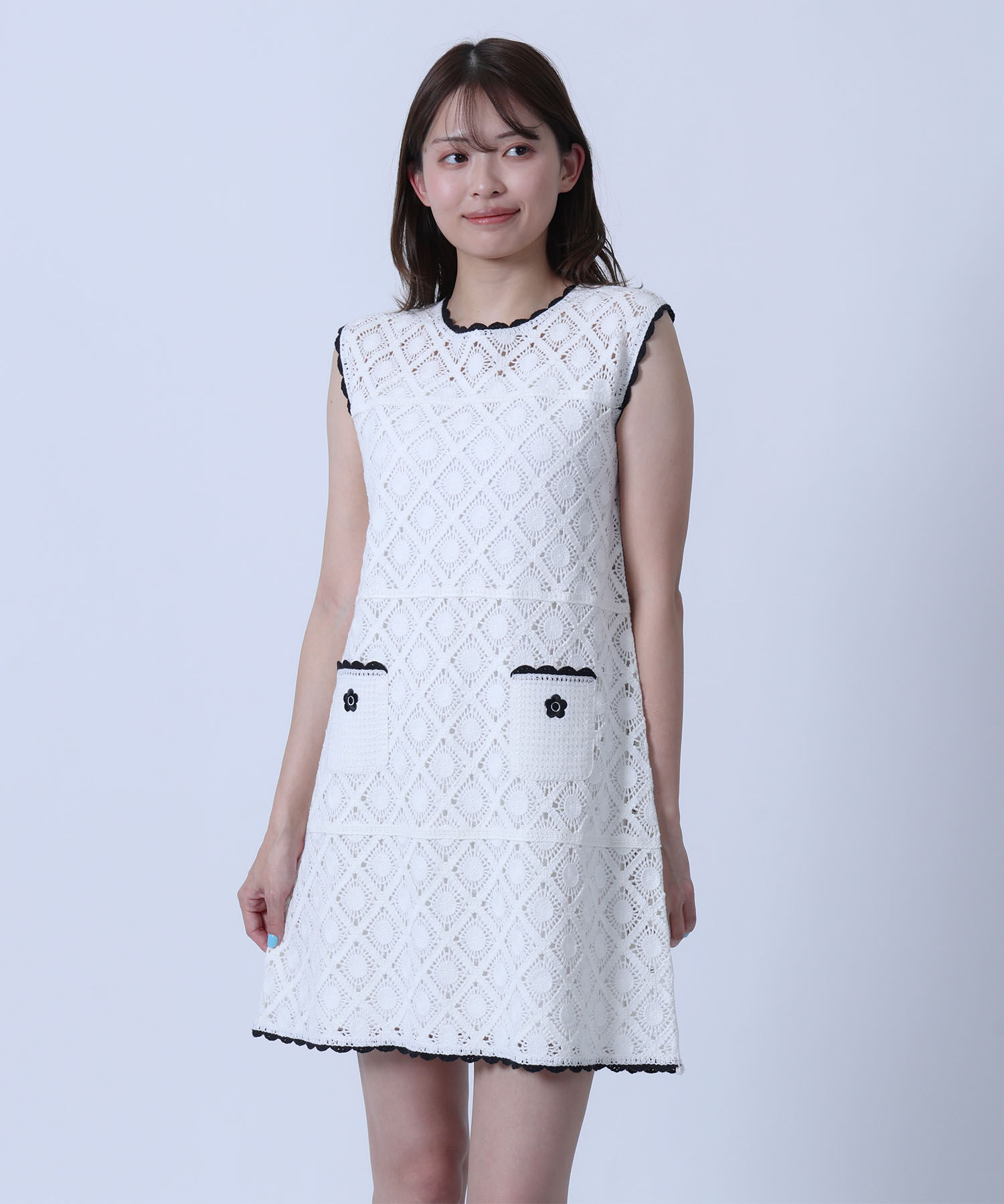 MARY QUANT「クロッシェライクレース ワンピース」|ワンピース|アイボリー