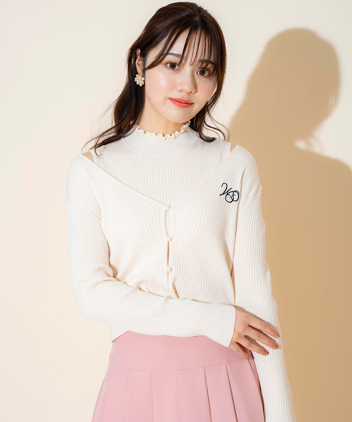 WILLSELECTION「ロゴ刺繍アンサンブル」|ニット・セーター|オフ