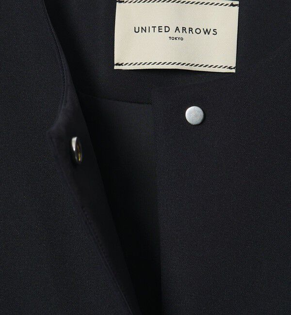 UNITED ARROWS「SPONGY フレアスリーブ コート」|ノーカラーコート|