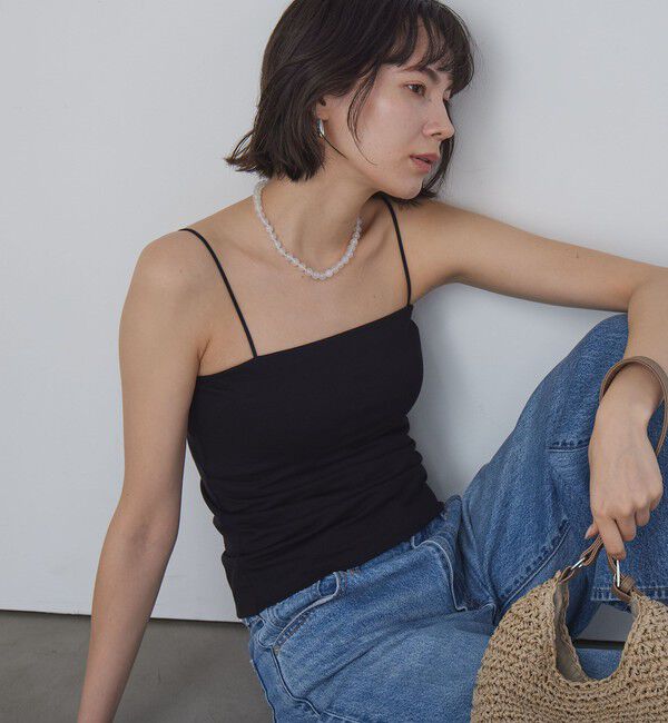 UNITED ARROWS green label relaxing「ベアトップキャミソール / カップインナー」|キャミソール|BLACK