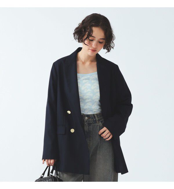 Ray BEAMS 「4ボタン ダブル ブレザー」|テーラードジャケット|NAVY