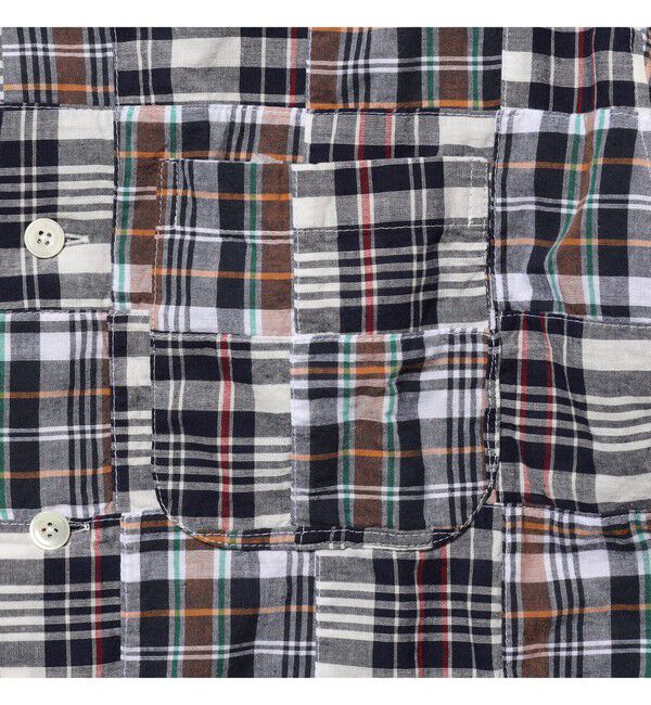 BEAMS PLUS「Cabana Boy-SHT Patchwork Madras Navy」|シャツ・ブラウス|
