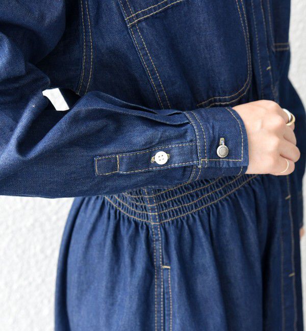 SHIPS any「《一部追加予約》SHIPS any: シャーリング デニム ポケット ワンピース ［SHIPS any DENIM］」|ワンピース|