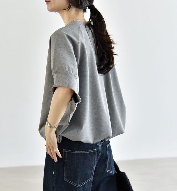quaranciel「quaranciel:〈洗濯機可能〉ライト ポンチ ハーフスリーブ ドロスト ルーズ TEE」|Tシャツ・カットソー|