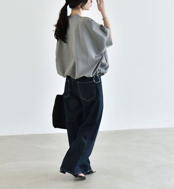 quaranciel「quaranciel:〈洗濯機可能〉ライト ポンチ ハーフスリーブ ドロスト ルーズ TEE」|Tシャツ・カットソー|