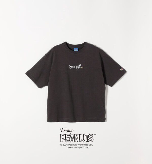 SHIPS any「FRUIT OF THE LOOM:〈洗濯機可能〉PEANUTS 刺繍 TEE」|Tシャツ・カットソー|チャコールグレー
