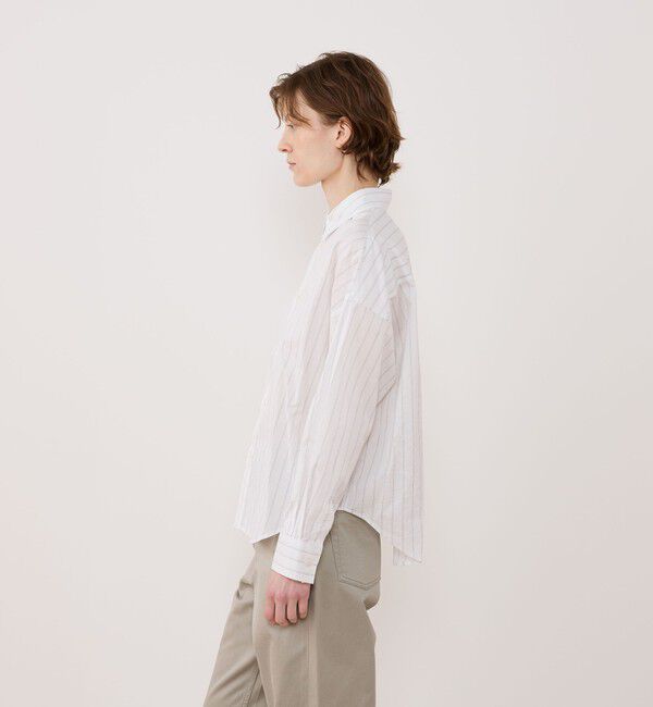 GALERIE VIE「コットンシルクブロード ドロップショルダーシャツ」|シャツ・ブラウス|