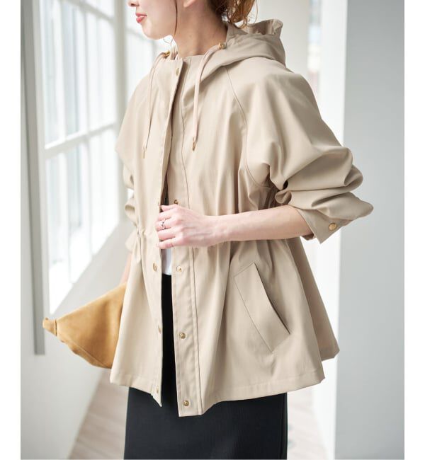 Spick and Span「撥水ツイルフーディーブルゾン」|その他|ベージュ A