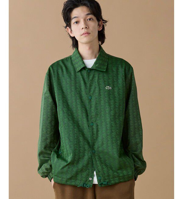 LACOSTE「撥水 リバーシブルコーチジャケット 無地&times;総柄」|ブルゾン・スタジャン|
