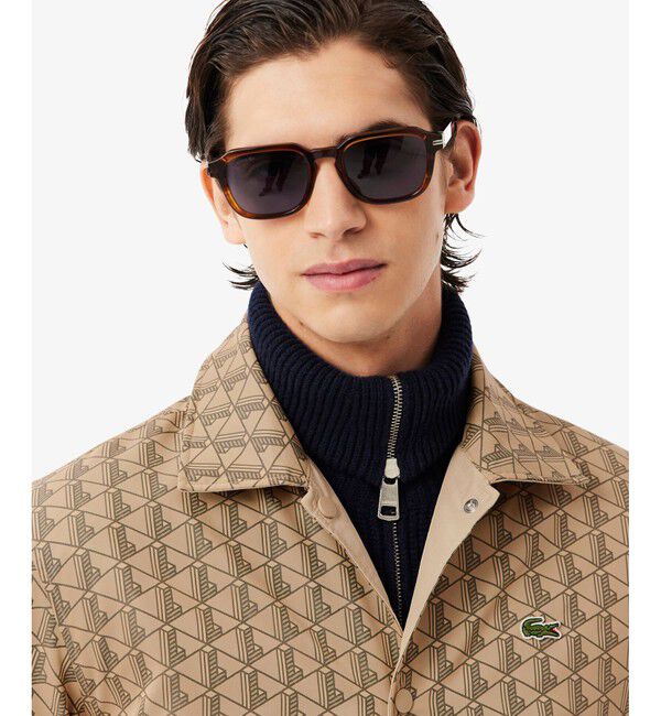 LACOSTE「撥水 リバーシブルコーチジャケット 無地&times;総柄」|ブルゾン・スタジャン|
