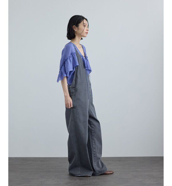 SALON adam et rope'「【WEB限定】ヨーロピアンリネンルジェフリルブラウス」|シャツ・ブラウス|