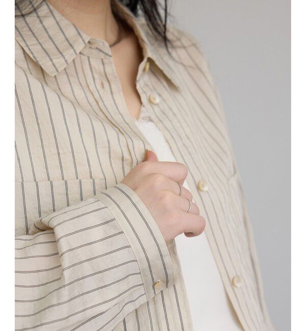 SALON adam et rope'「ACAR クロップドストライプシャツ」|シャツ・ブラウス|