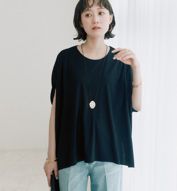  「【吸水速乾/遮熱/接触冷感/洗濯機洗い可】クールタッチポンチョカットソー」|Tシャツ・カットソー|