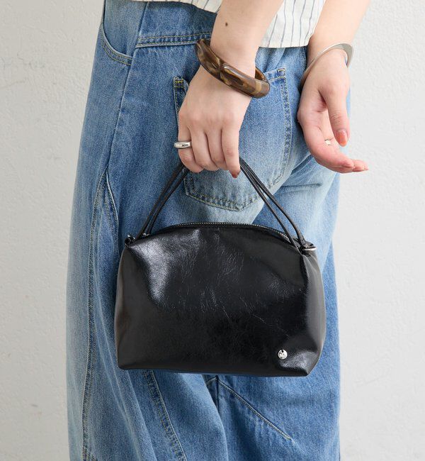  「チャーム付きダブルハンドルミニＢＡＧ」|トートバッグ|ブラック