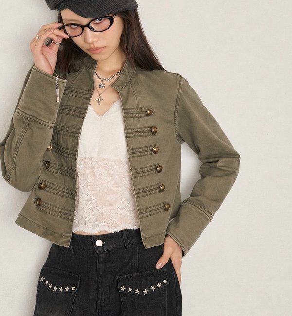  「【WEB限定カラーあり】ナポレオンジャケット」|その他|カーキ