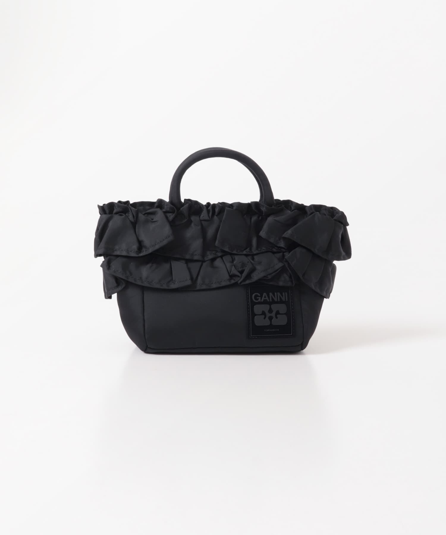 URBAN RESEARCH「GANNI　Mini Shopper Ruffle」|ハンドバッグ|ブラック