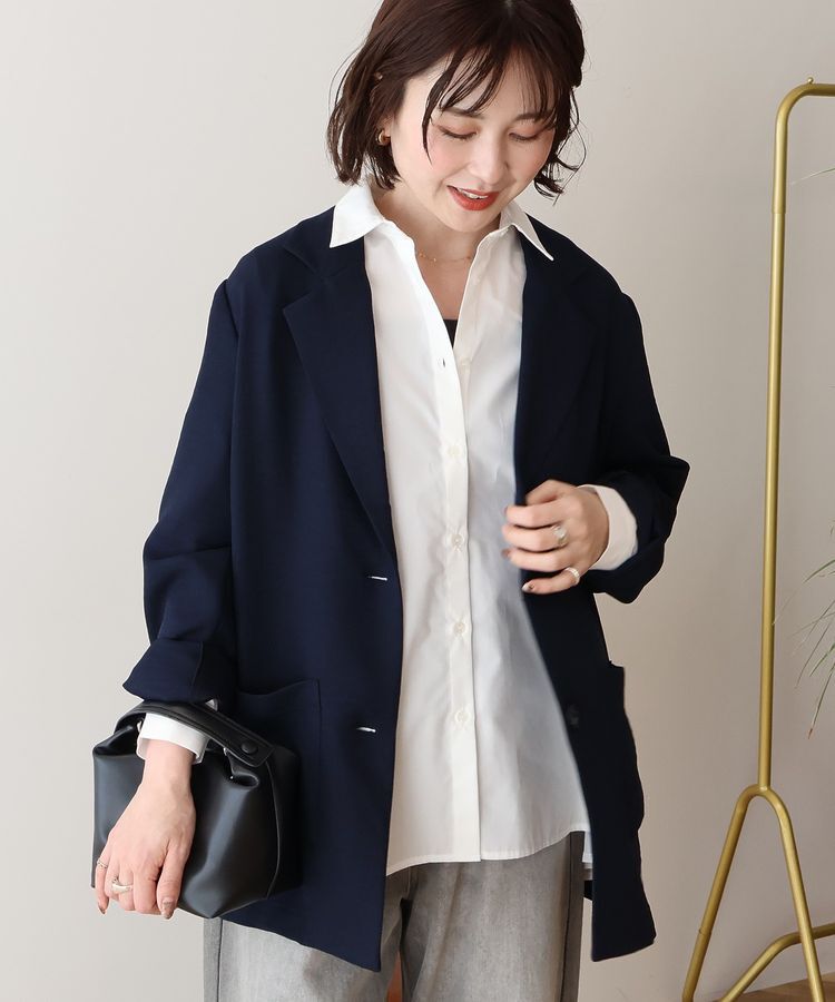 AMERICAN HOLIC「リネンライクオーバーサイズジャケット」|テーラードジャケット|Dark Navy