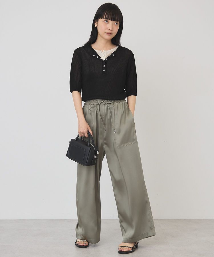 AMERICAN HOLIC「【2点セット】シアーリブヘンリーネックニット＋タンクトップ」|ニット・セーター|