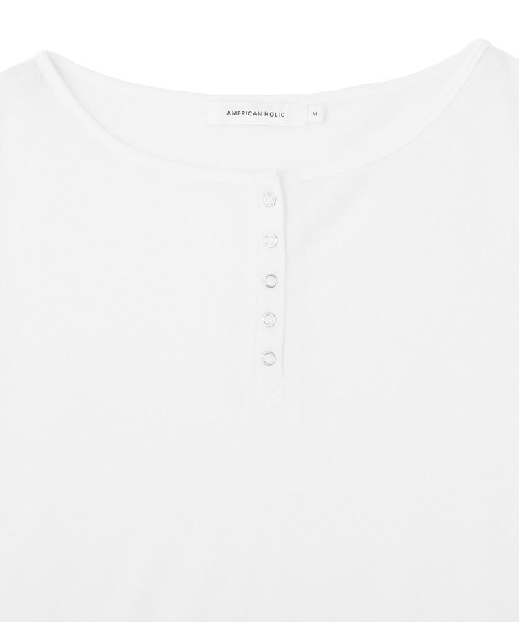 AMERICAN HOLIC「【2点セット】シアーリブヘンリーネックニット＋タンクトップ」|ニット・セーター|