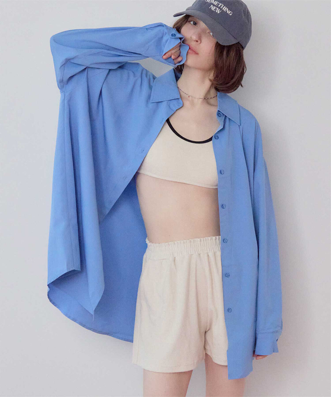 SEA DRESS「ビッグシルエットシャツ/ラッシュガード」|ビキニトップス|ブルー
