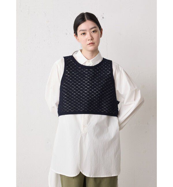MidiUmi「MidiUmi 2WAYショートニットベスト」|ベスト・ジレ|ネイビー