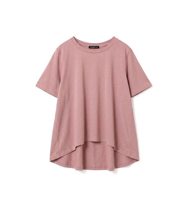mizuiro ind「mizuiro ind フレアクルーネックTシャツ」|Tシャツ・カットソー|スモークピンク